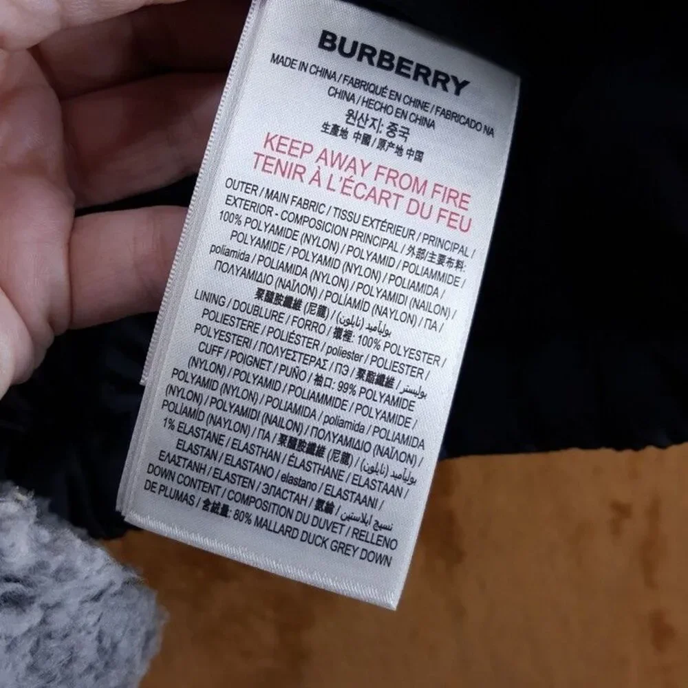 BABY BURBERRY Unisex Bear Down Puffer Jacket Size 18M Baby In Black Coat $580